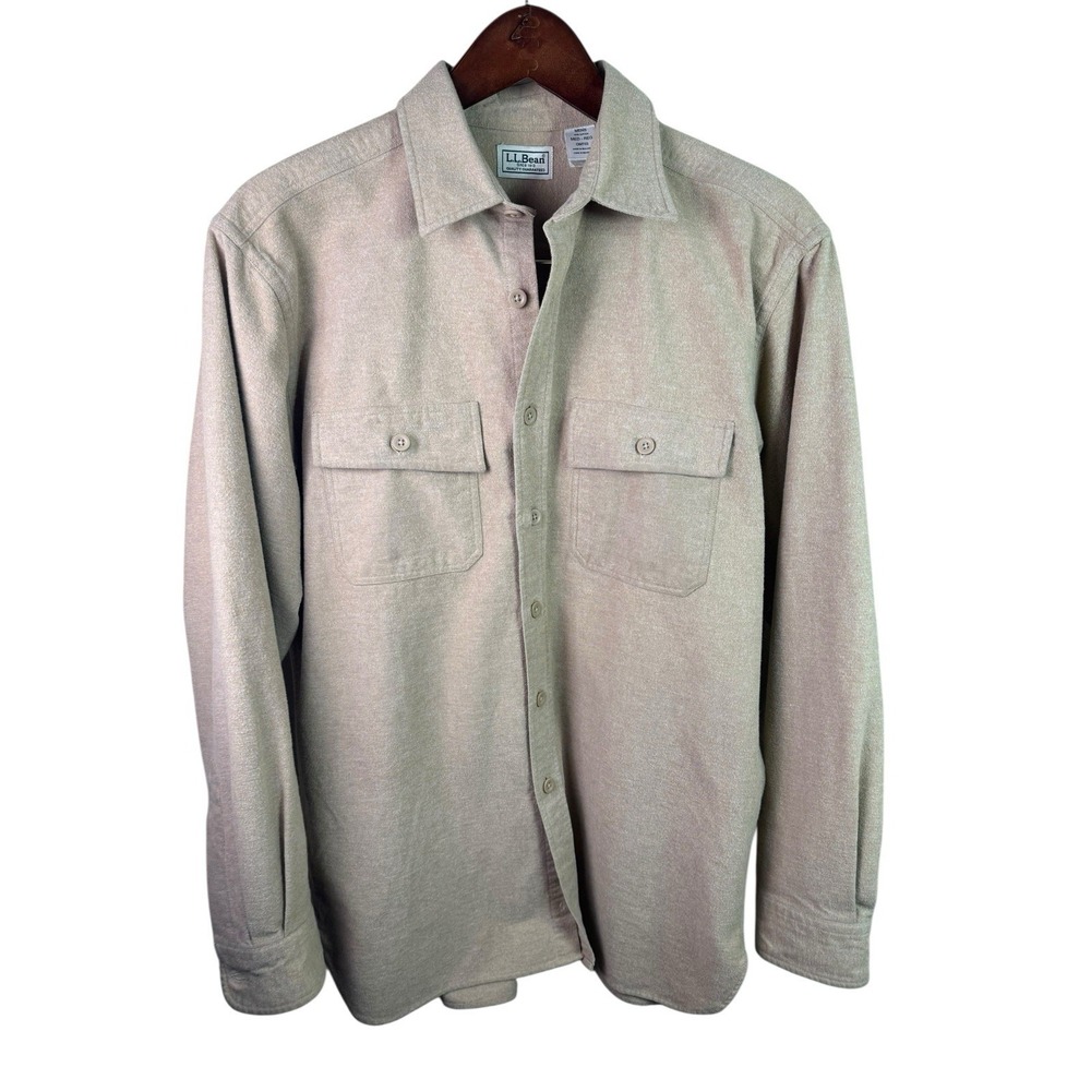 LL Bean Chamois Cloth Heavyweight Bundle Mens Size Medium Reg 0 MT03‎ Flannel - Picture 2 of 4
